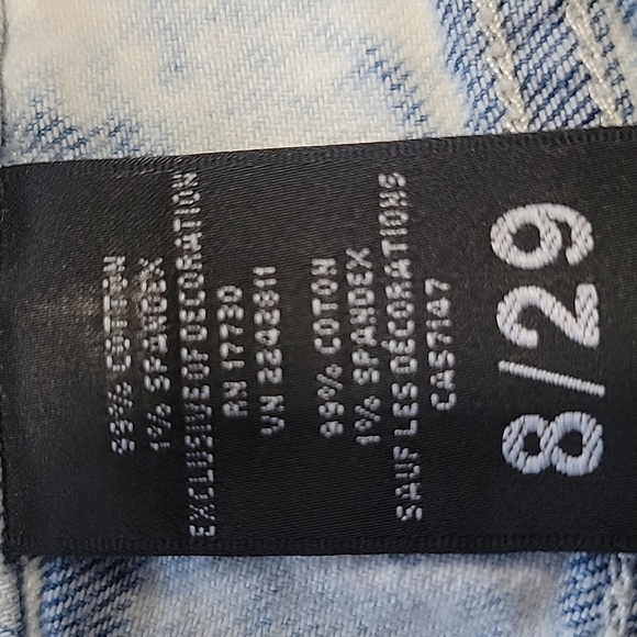 Mossimo Size 8 / 29 Acid Wash Lace Accent Denim Short-Shorts Excellent Used Cond - Picture 10 of 10